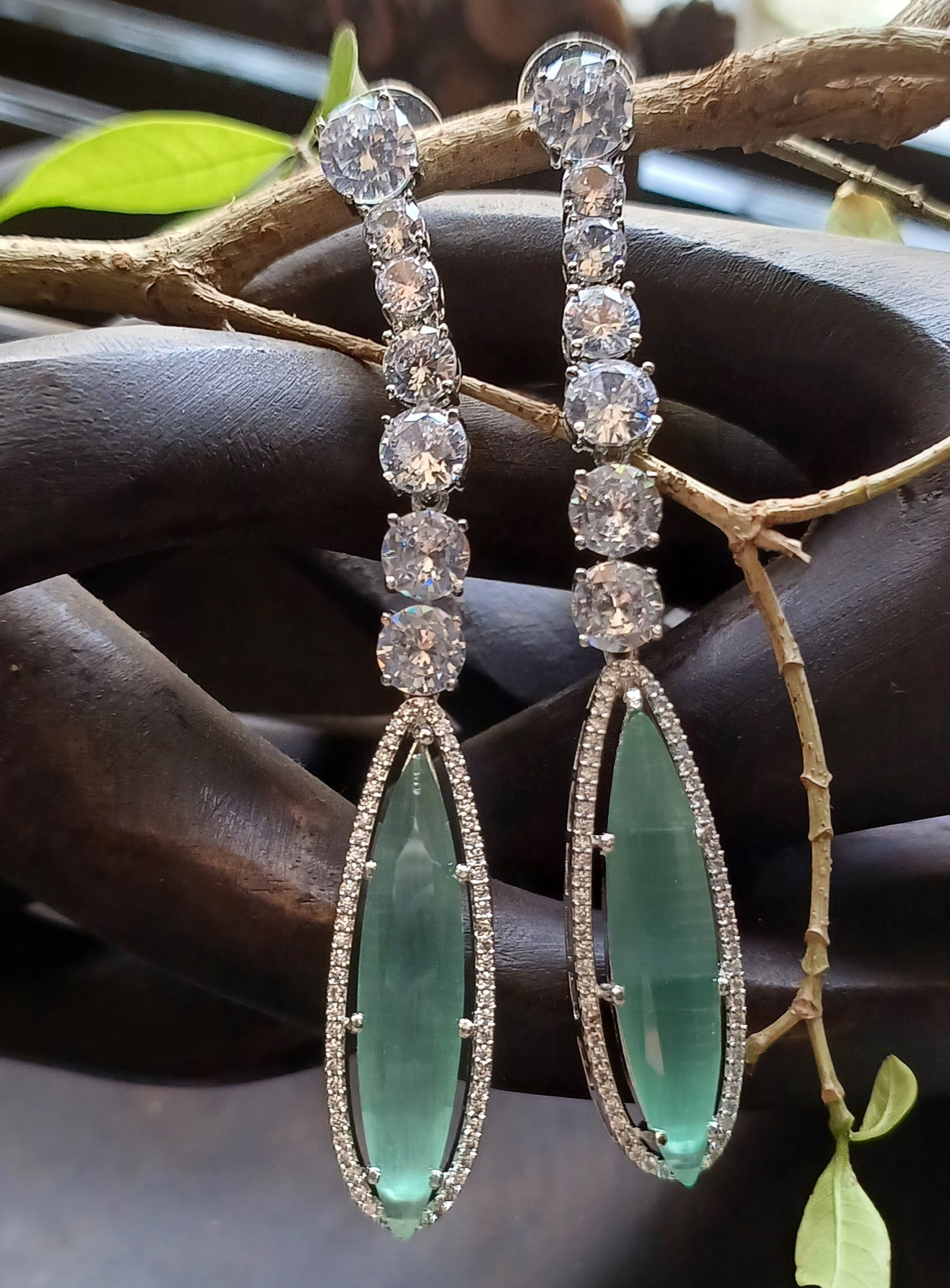 Mint Opal Danglers