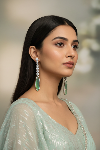 Mint Opal Danglers