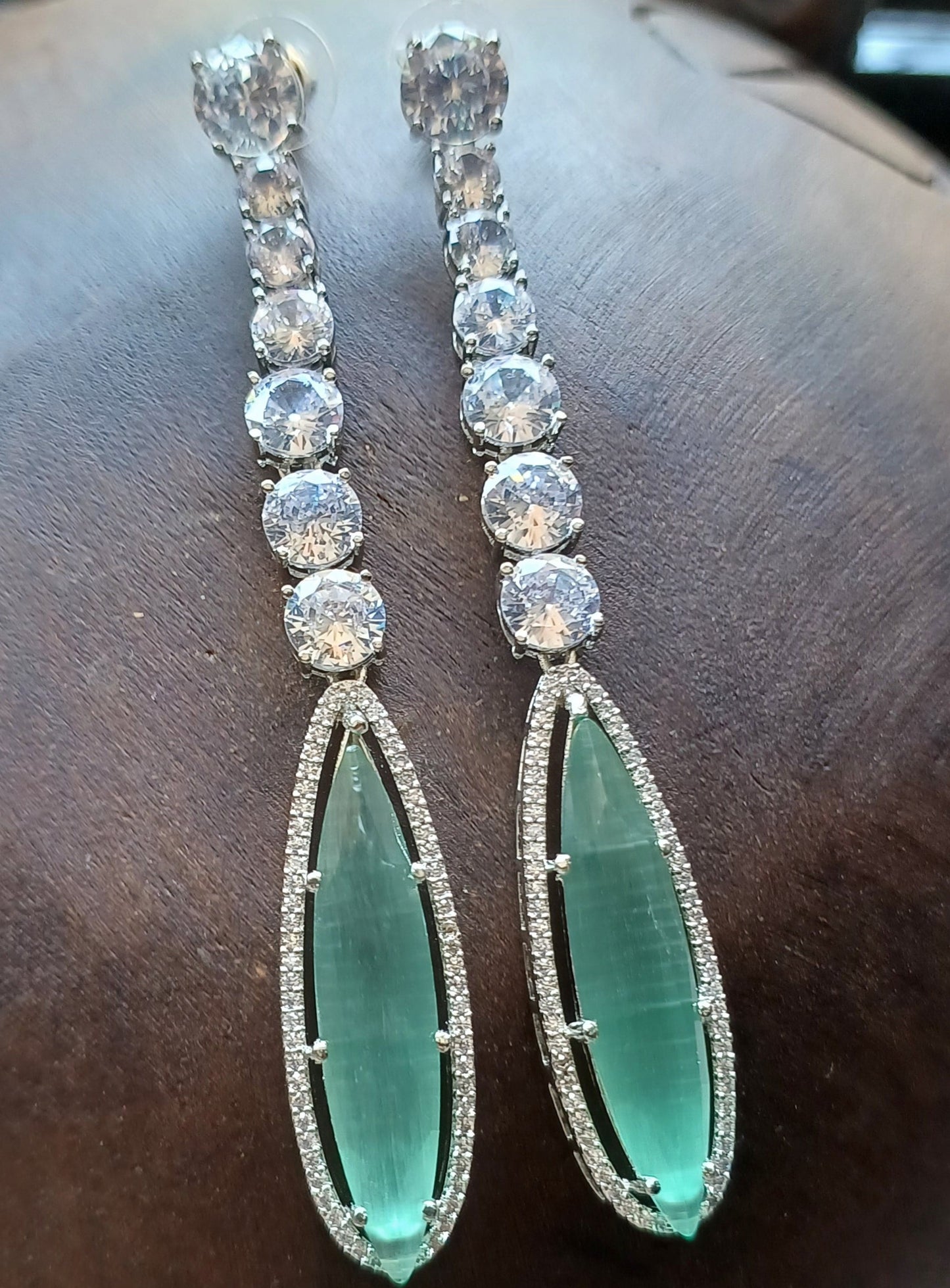 Mint Opal Danglers