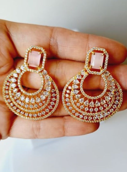 Pink Celina Chandbalis Gold