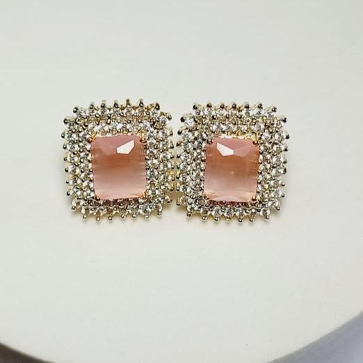 AD Pink Hiral Studs Earrings