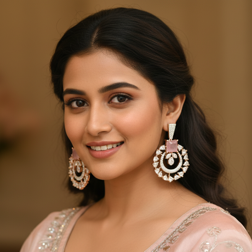 Pink Kamya Chandbali