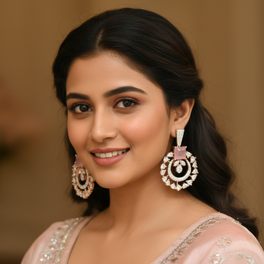 Pink Kamya Chandbali