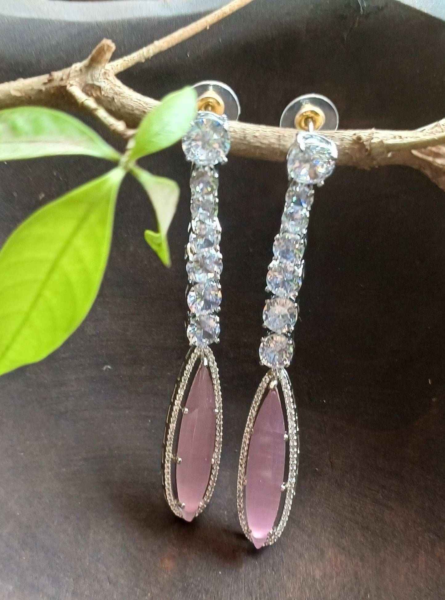 Pink Opal Danglers