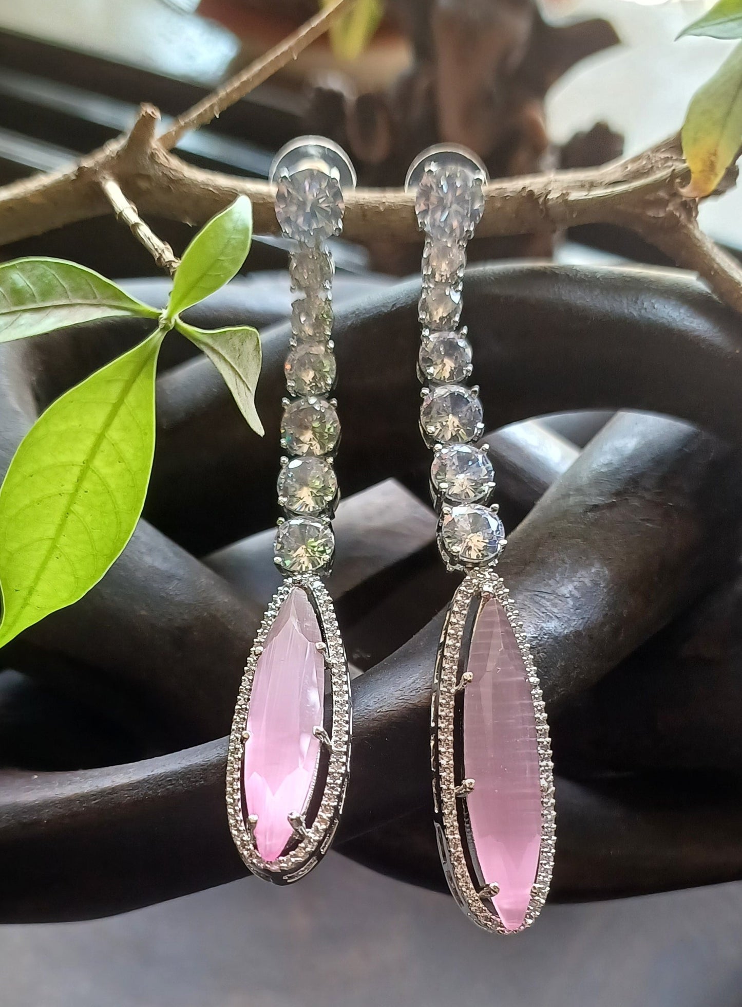 Pink Opal Danglers