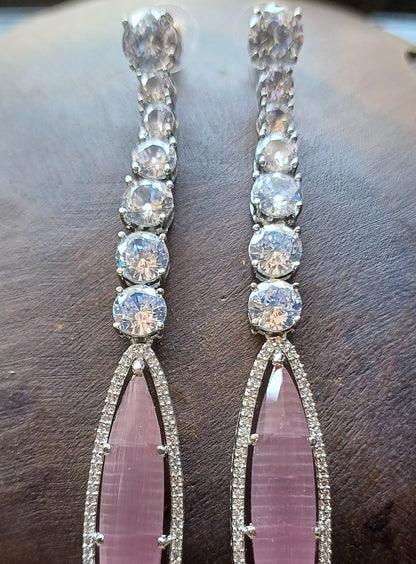 Pink Opal Danglers