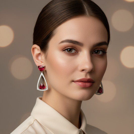 Red Anna Drop Silver