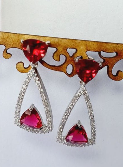 Red Anna Drop Silver