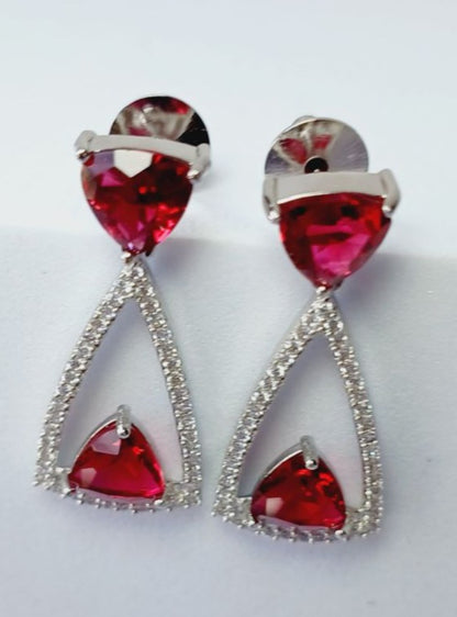 Red Anna Drop Silver