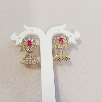 Red Ayra Jhumki - Gold