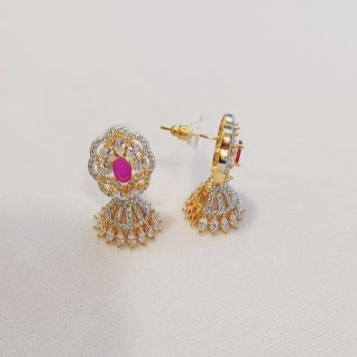 Red Ayra Jhumki - Gold