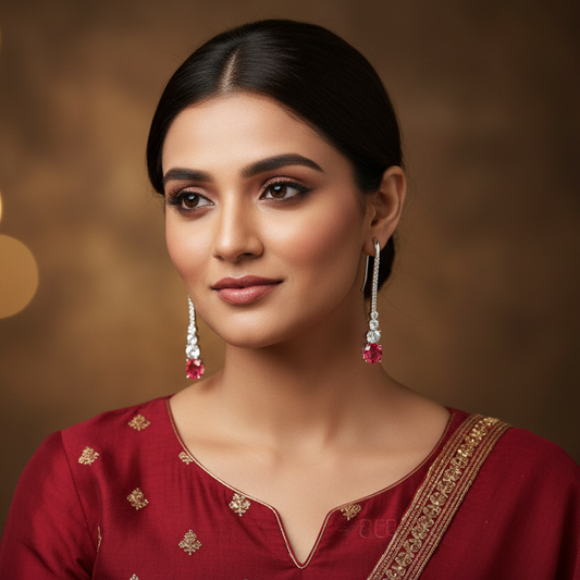 Red Ella Drop - Silver