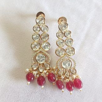 Red Latika Kundan Dangle