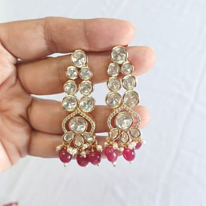 Red Latika Kundan Dangle