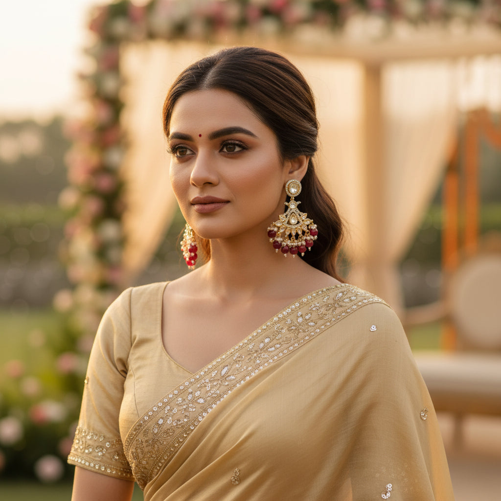 Red Nihan Kundan Dangle