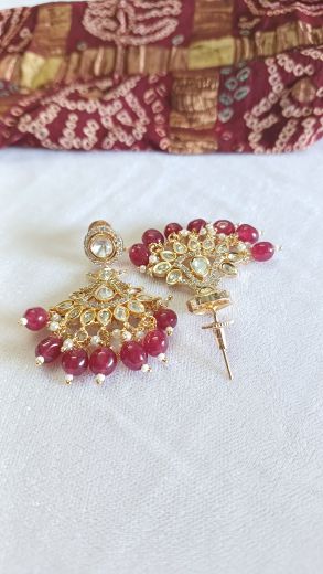 Red Nihan Kundan Dangle