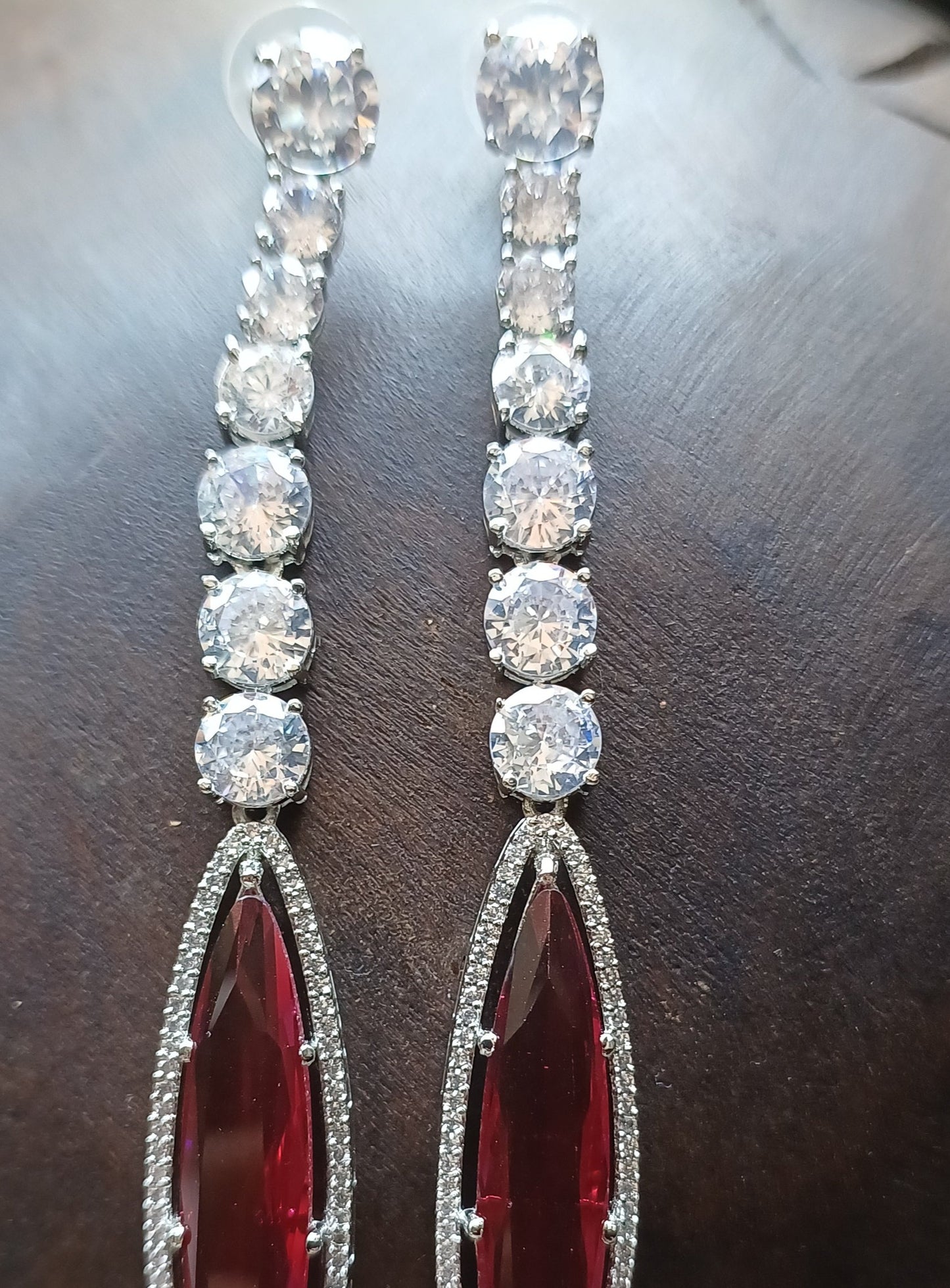 Red Opal Danglers