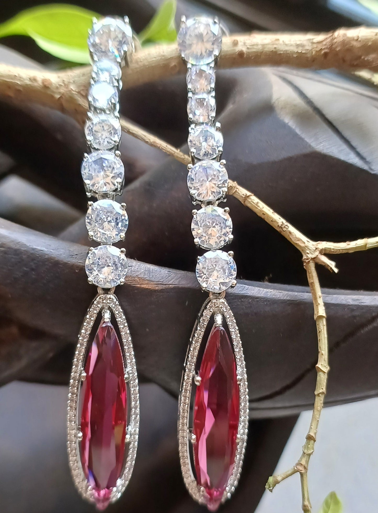 Red Opal Danglers