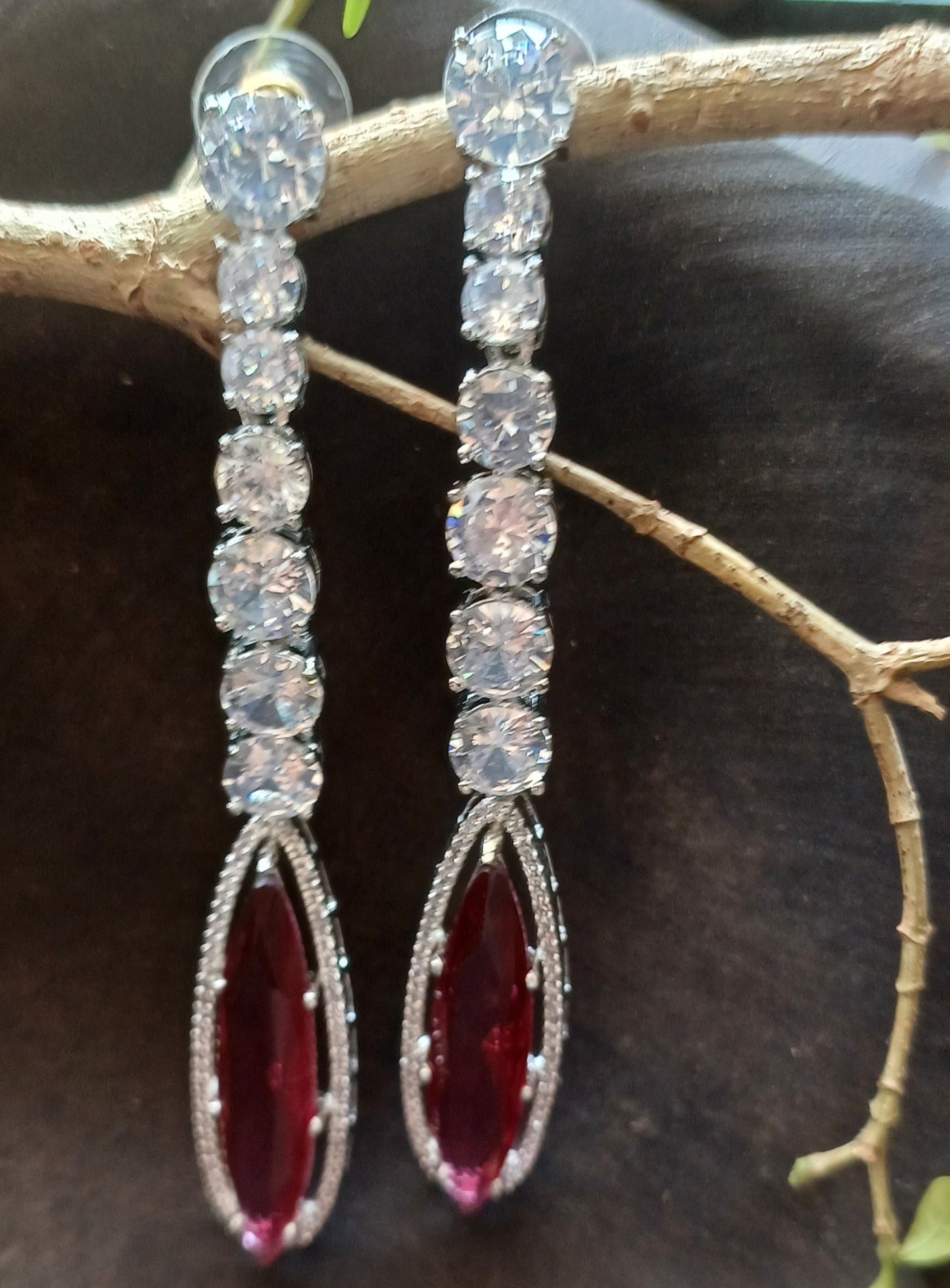 Red Opal Danglers