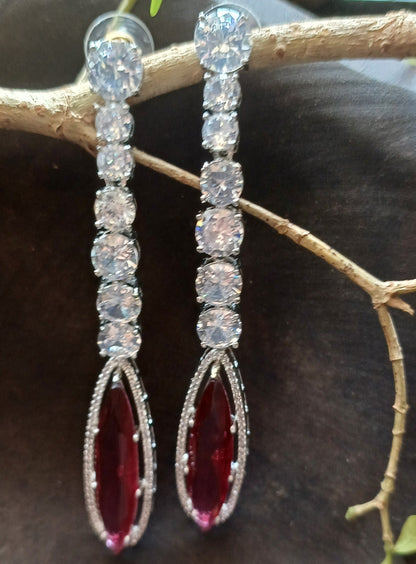 Red Opal Danglers