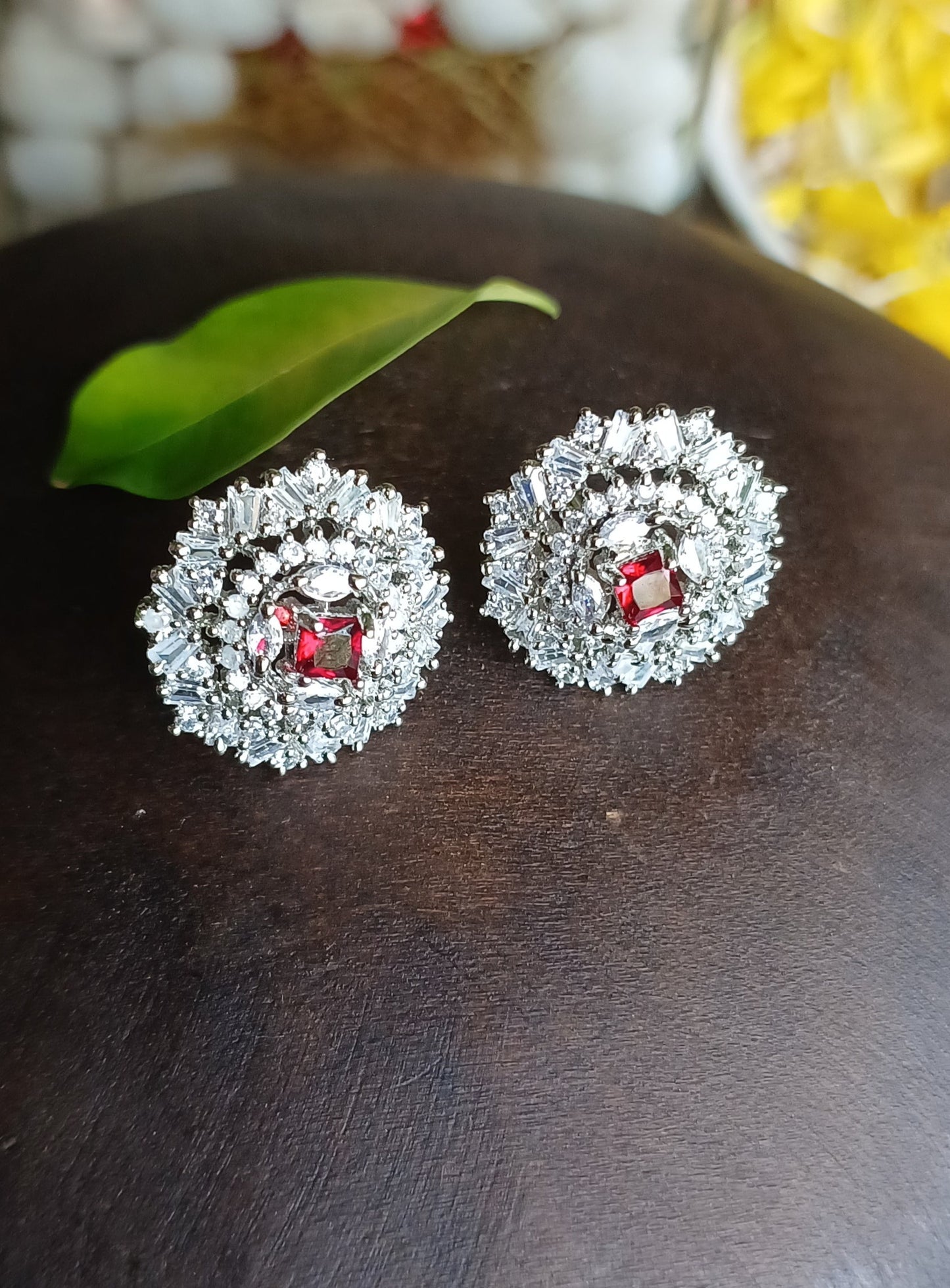 Red Rosa Studs