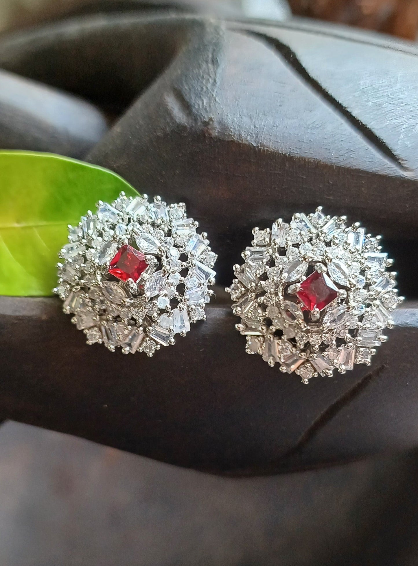 Red Rosa Studs