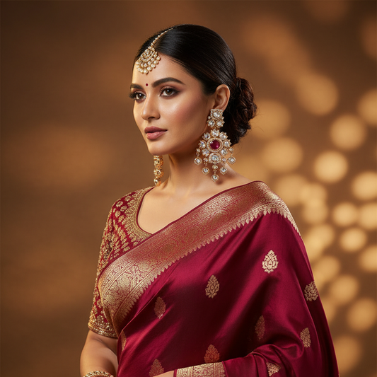 Red Swati Kundan Dangler