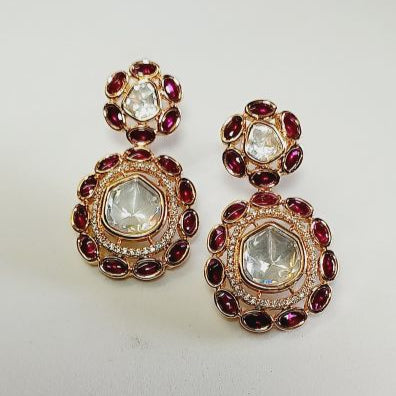 Red Varsha Kundan Drop