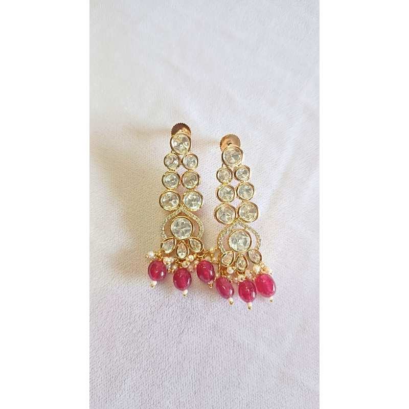 Red Latika Kundan Dangle