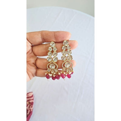 Red Latika Kundan Dangle