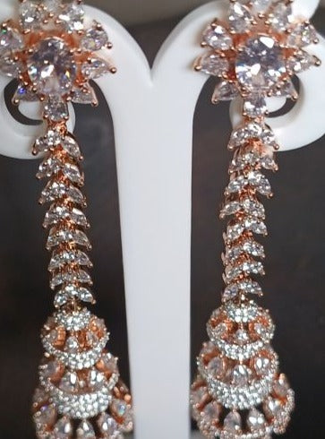 Rose Gold Aarti Long Jhumkis