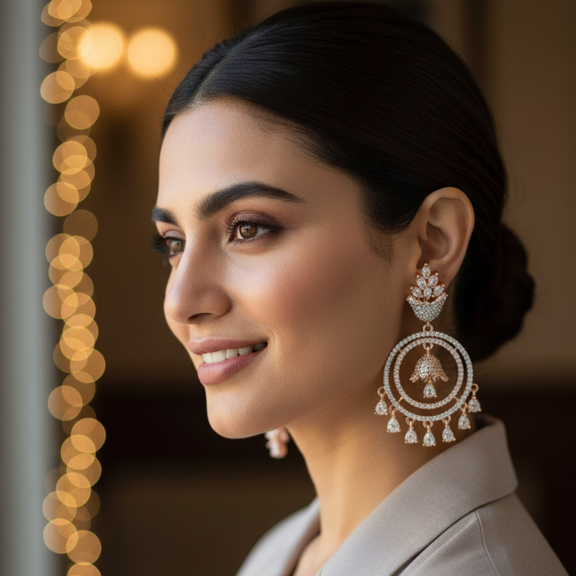 Rose Gold Anika Chandbali
