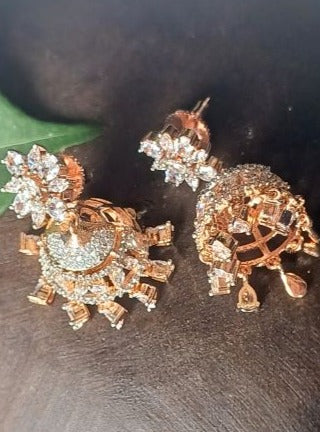 Rose Gold Eva Jhumkis