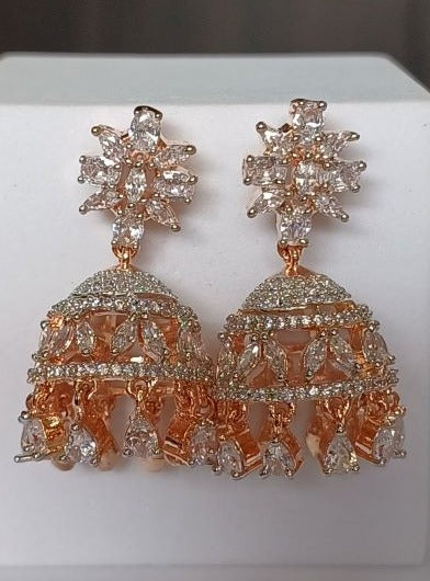 Rose Gold Eva Jhumkis