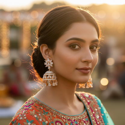 Rose Gold Eva Jhumkis