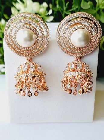 Rose Gold Palak Stud Jhumkis