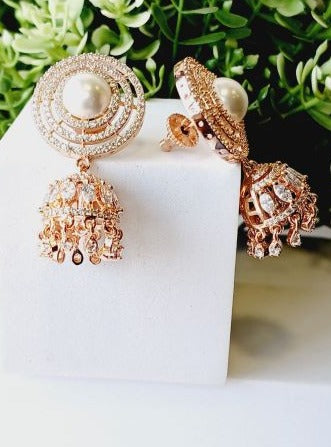 Rose Gold Palak Stud Jhumkis