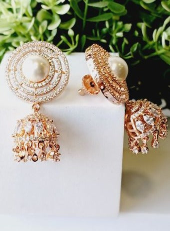 Rose Gold Palak Stud Jhumkis