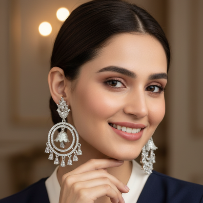 Silver Anika Chandbali