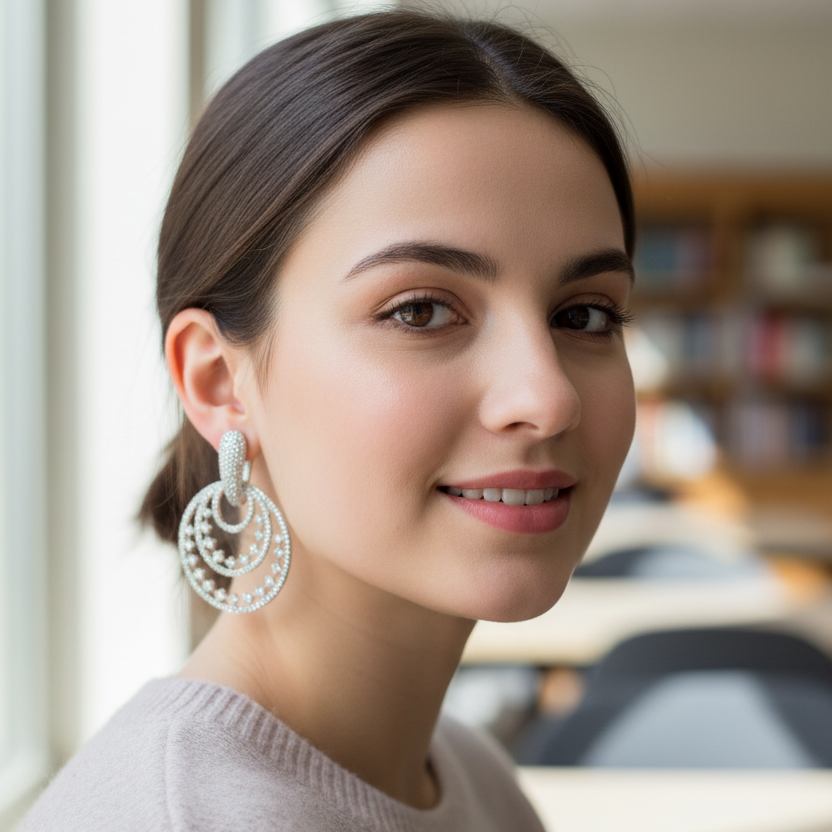 Silver Arika Chandbalis