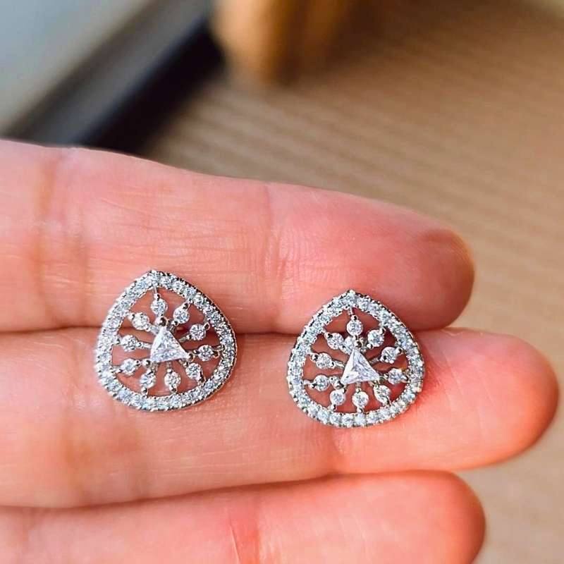 Silver Bhanu Diamond Studs