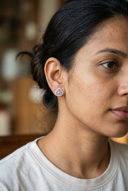 Silver Bhanu Diamond Studs