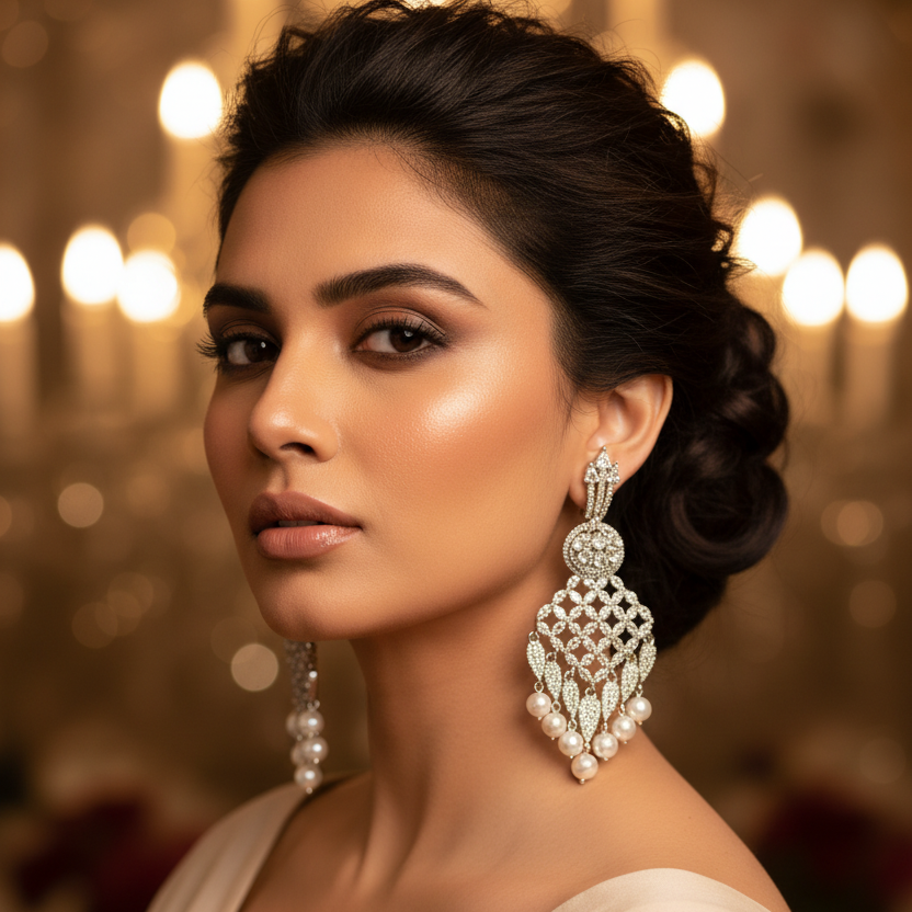 Silver Bhuvi Danglers