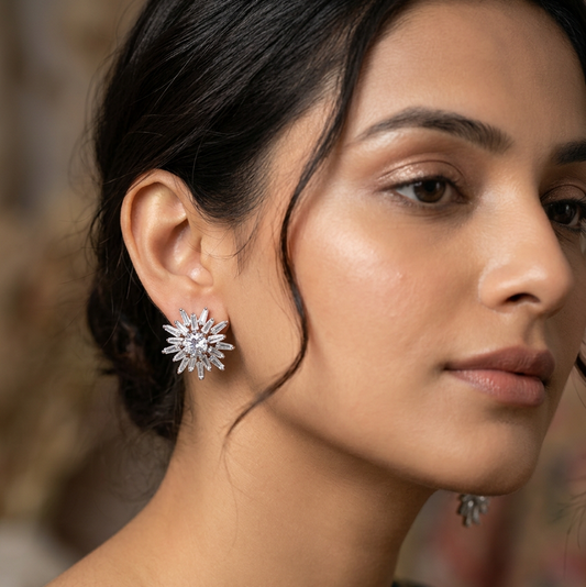 Silver Chestha Diamond Studs