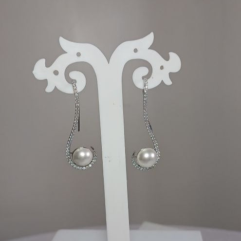 American Diamond Silver Diba Drop Earrings