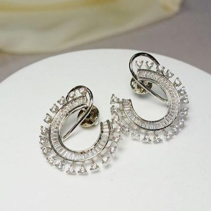 Silver Diya Studs
