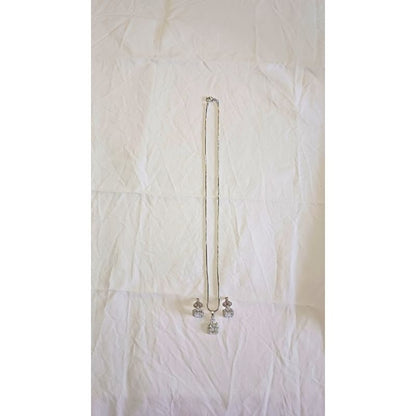 Silver Ekavali Diamond Pendant Set