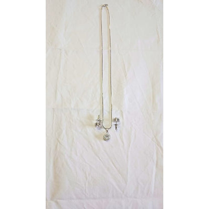 Silver Emie Diamond Pendant Set