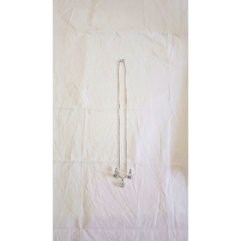 Silver Emie Diamond Pendant Set