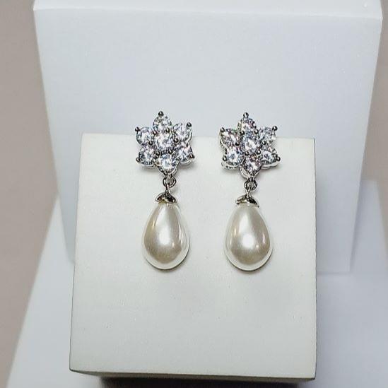 AD Silver Evra Drop Earrings 